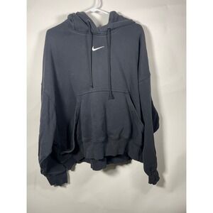 Nike Hoodie Mens Large Black Pullover Sweatshirt Embroidered Swoosh